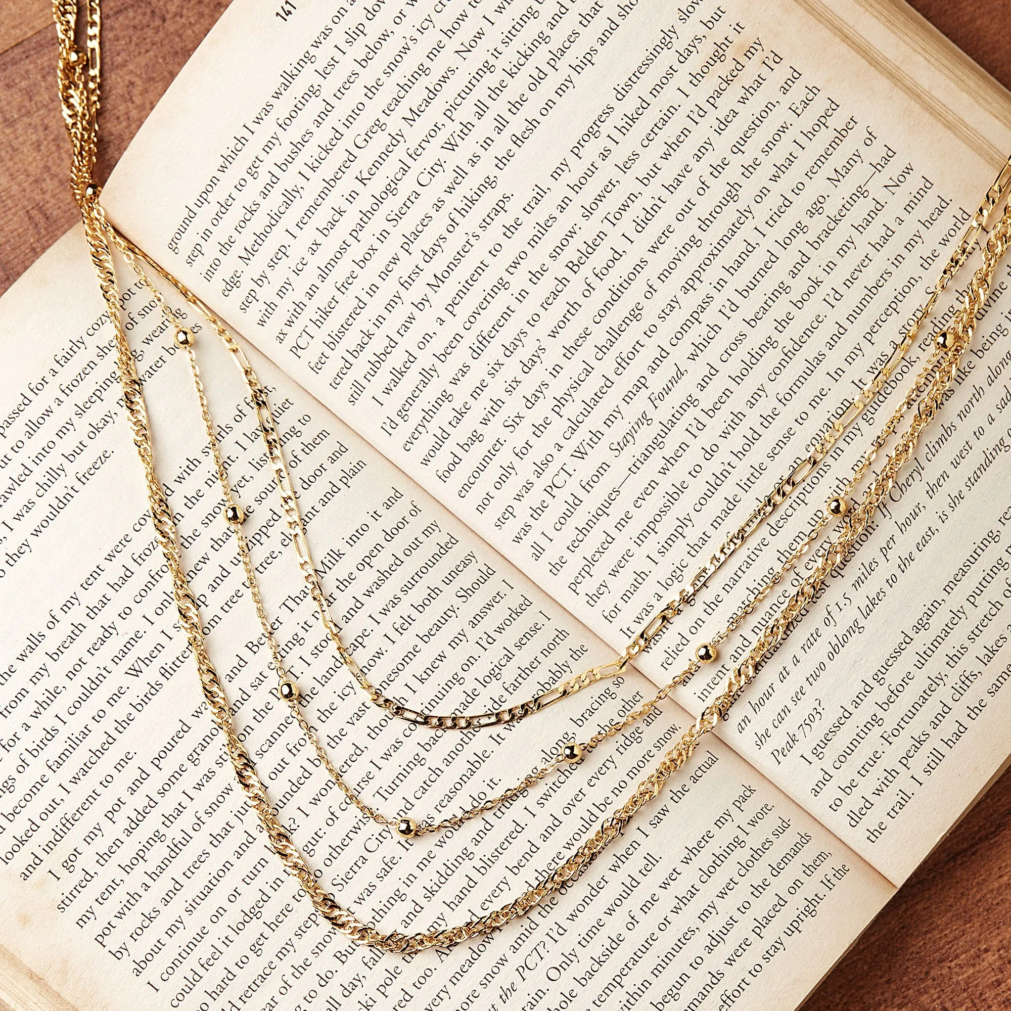 14Ct Gold-Plated Twisted Curb Chain Layered Necklace