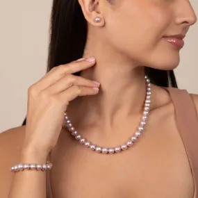 18 Inch 3 Piece Set of 8.5-9.0 mm AA  Lavender Freshwater Pearls