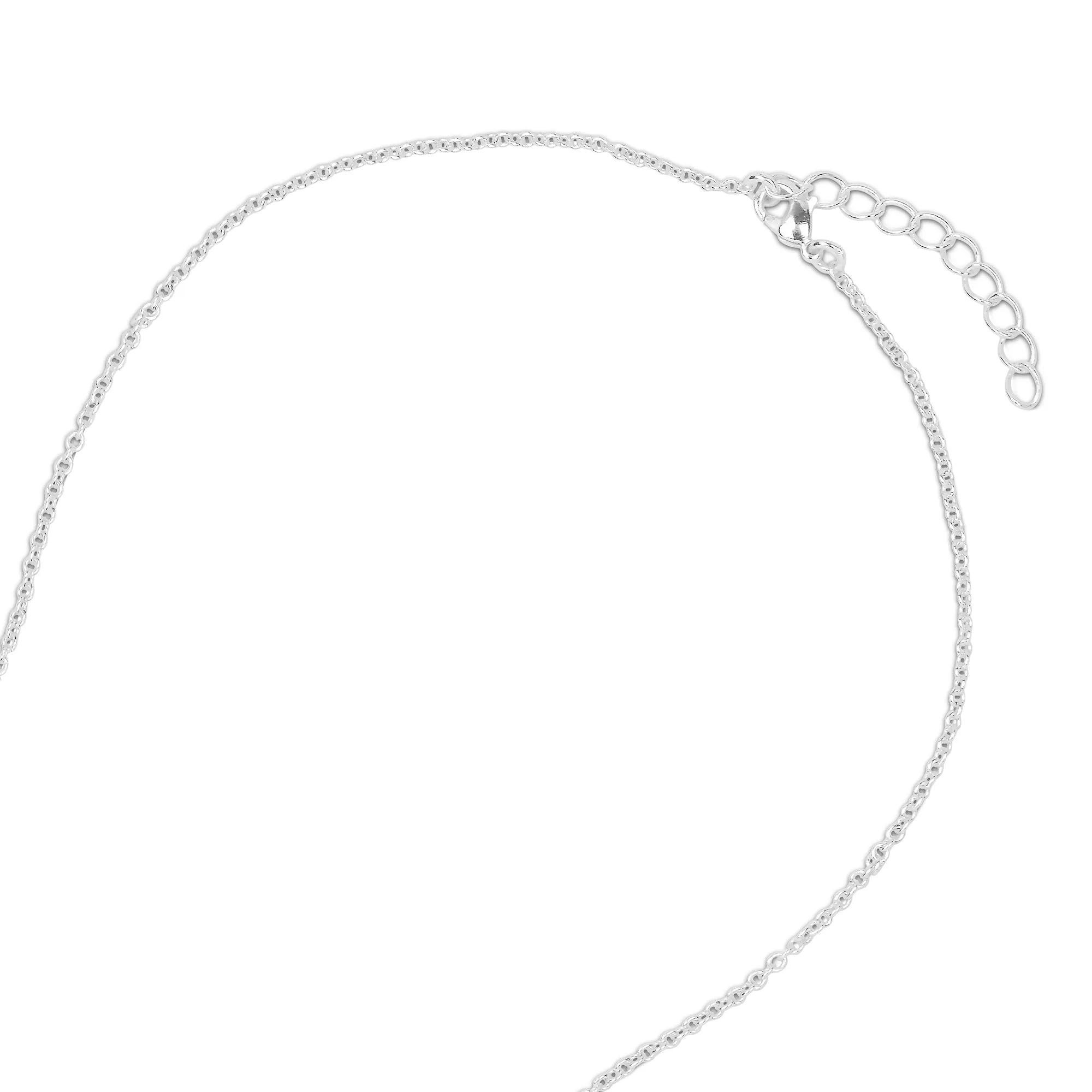 925 Sterling Silver-Plated Textured Pendant Necklace