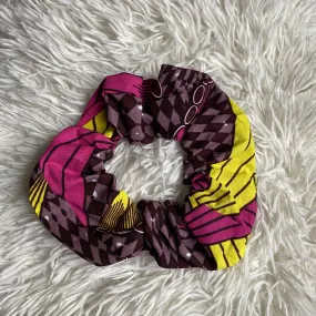 African print Scrunchie - XL Hair Accessories - Yellow / pink