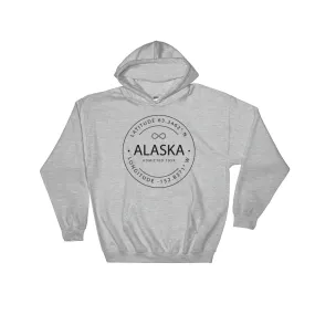 Alaska - Hooded Sweatshirt - Latitude & Longitude