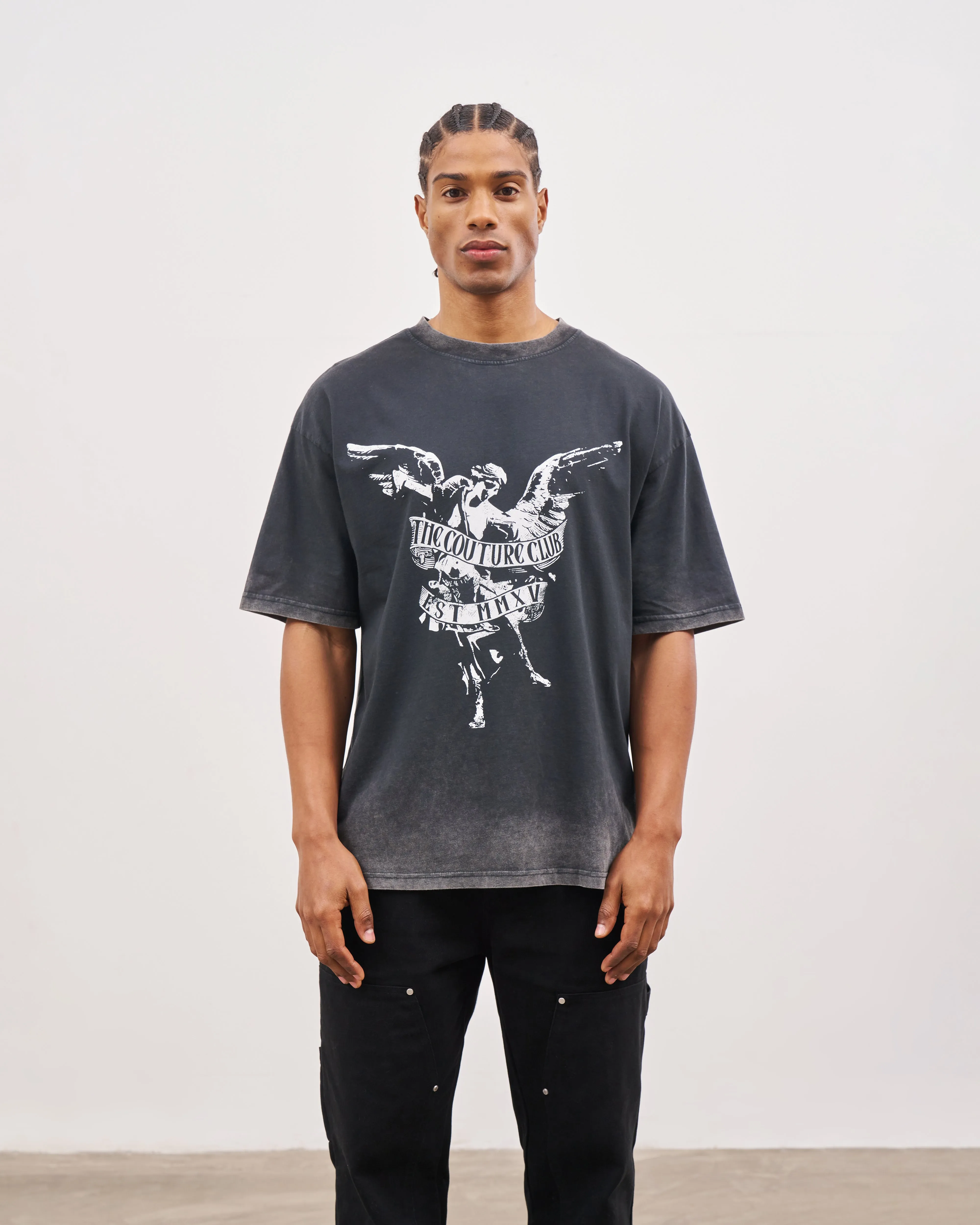 ANGEL SCRIPT RELAXED T-SHIRT - ACID WASH