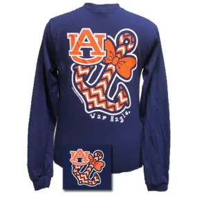 Auburn Tigers War Eagle Anchor Bow Chevron Bright Long Sleeve T Shirt