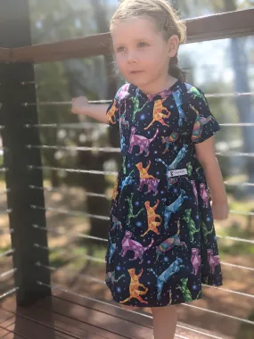 Australian made Kids Dress - Mystic Cats