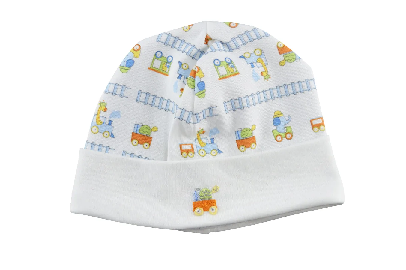 Baby Boy's "Animal Train" Pima Cotton Hat