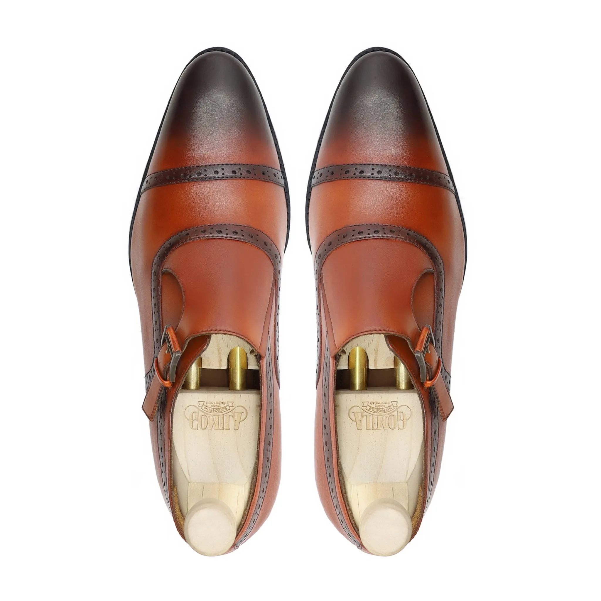 Baltoro - Men's Tan Calf Leather Single Monkstrap