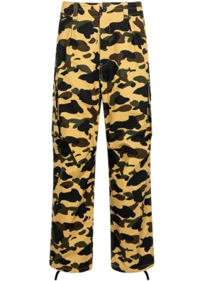 Bape 1ST Camo Cargo Pants Yellow 001PTI301019MYEL