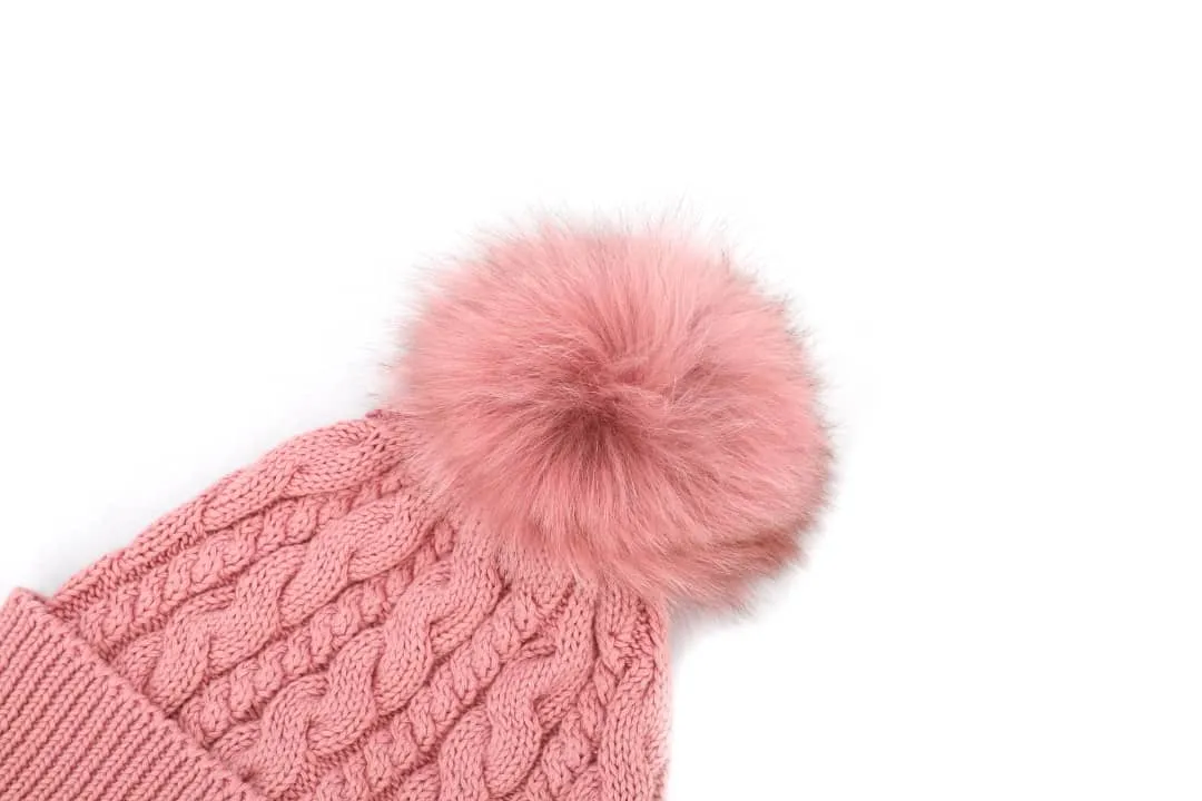 Beanie Knitted - Pink (Kids-Adults)