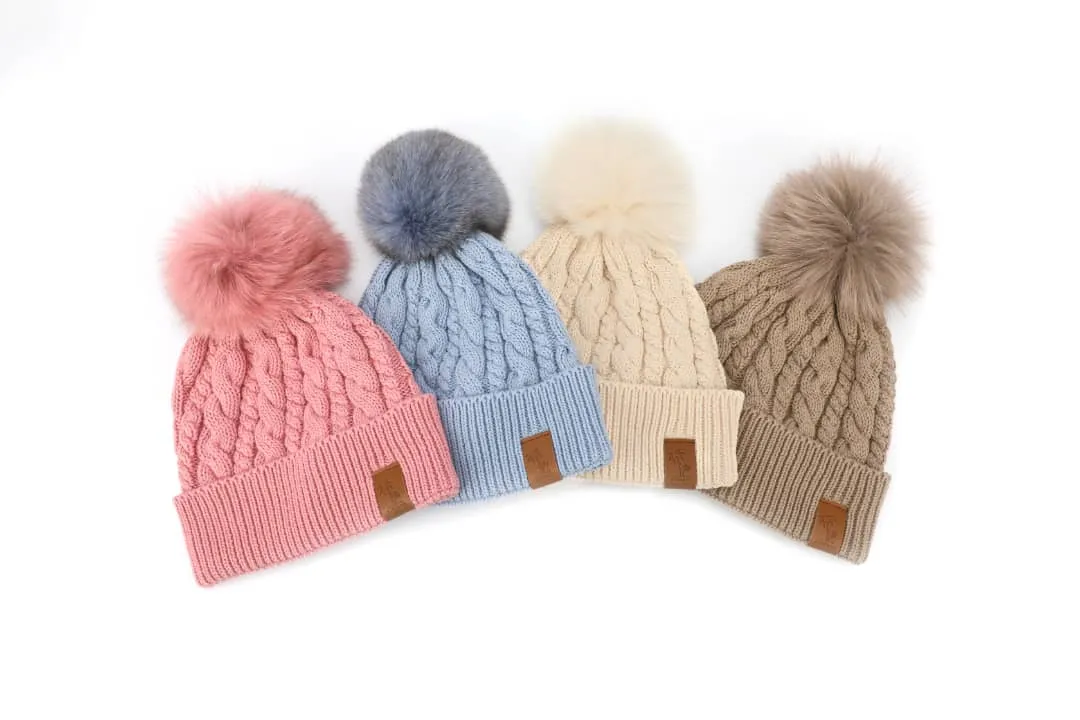 Beanie Knitted - Pink (Kids-Adults)