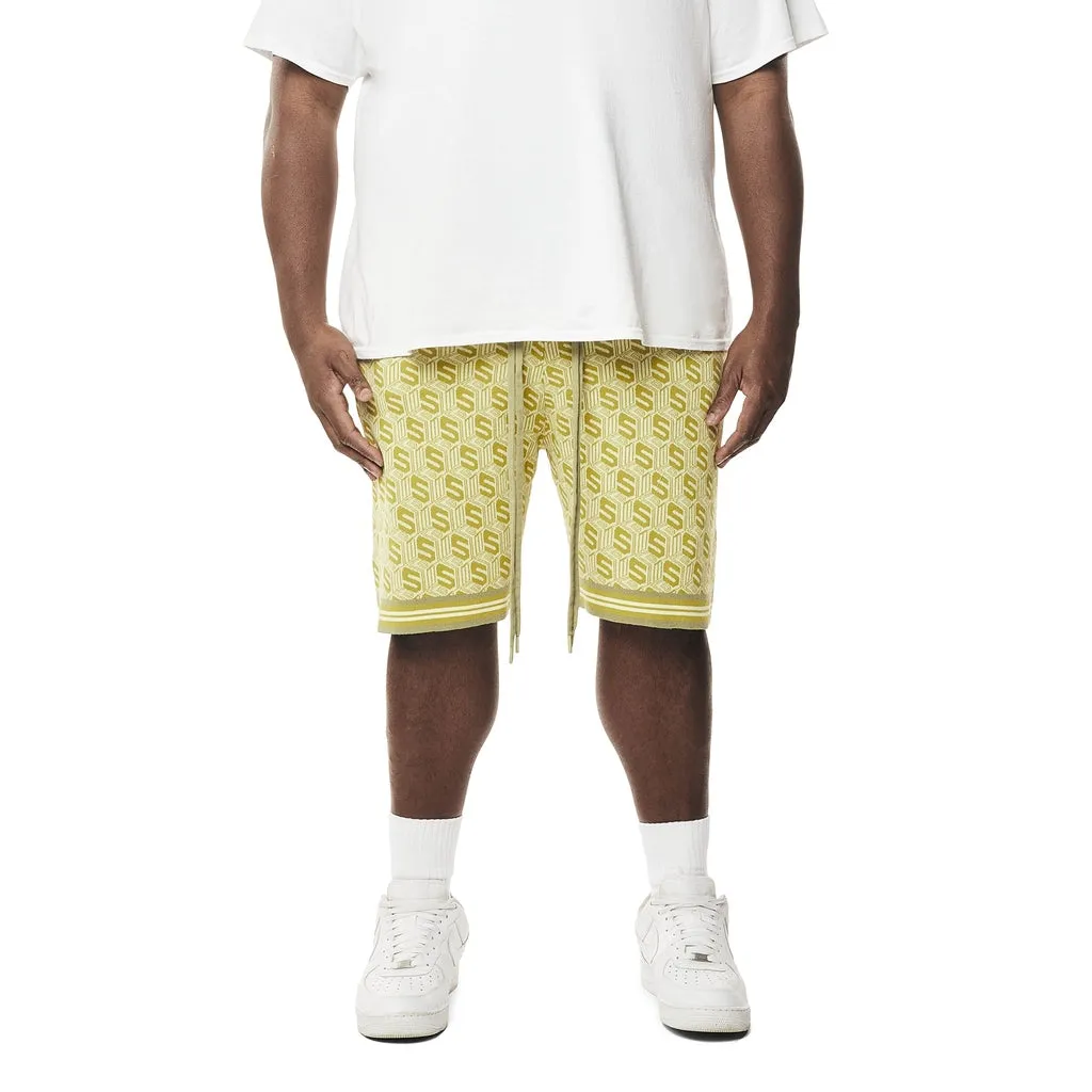 Big and Tall - Jacquard Knit Shorts - Kelp