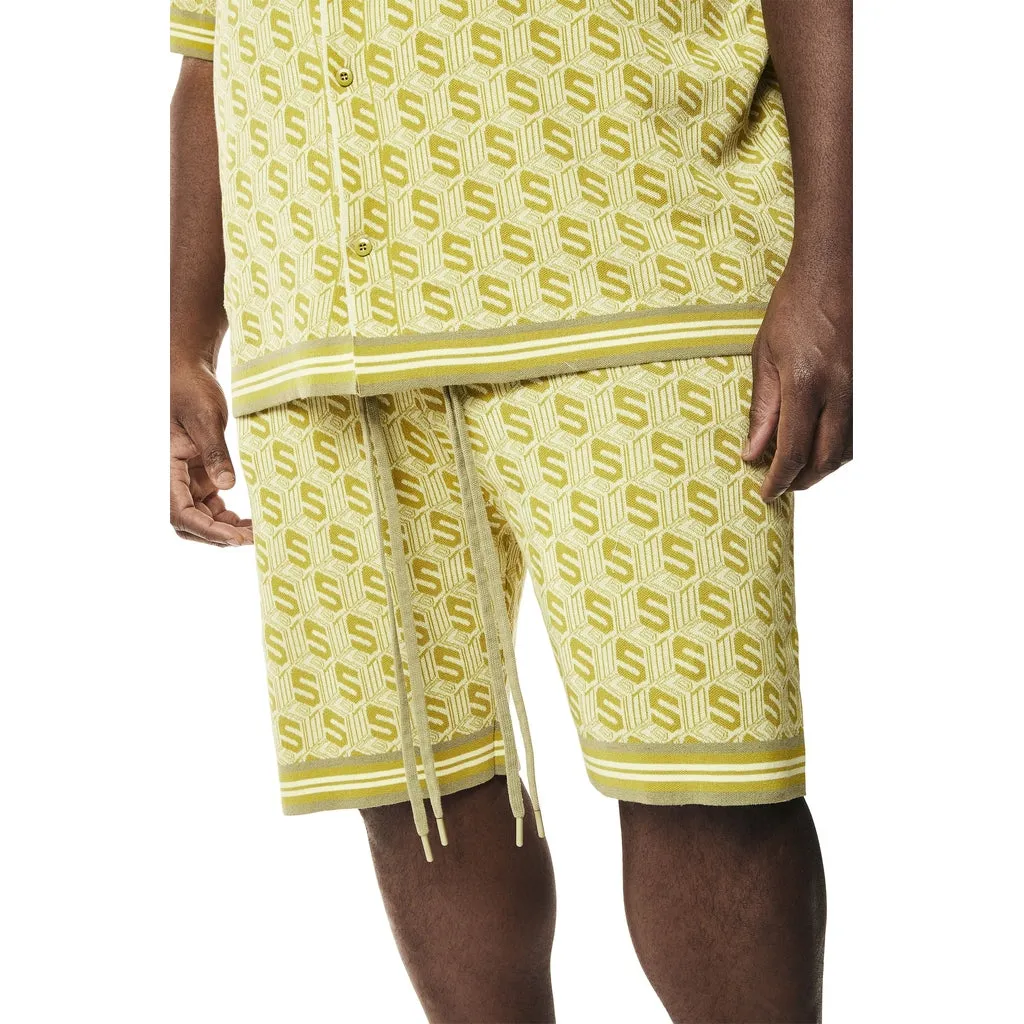 Big and Tall - Jacquard Knit Shorts - Kelp