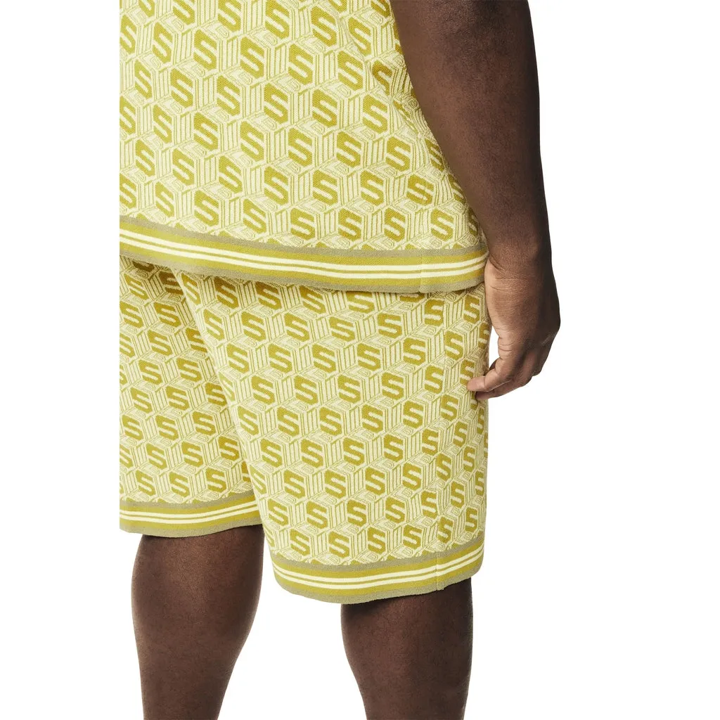 Big and Tall - Jacquard Knit Shorts - Kelp