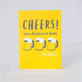 birthday card, congratulations card, beer cheers greeting card