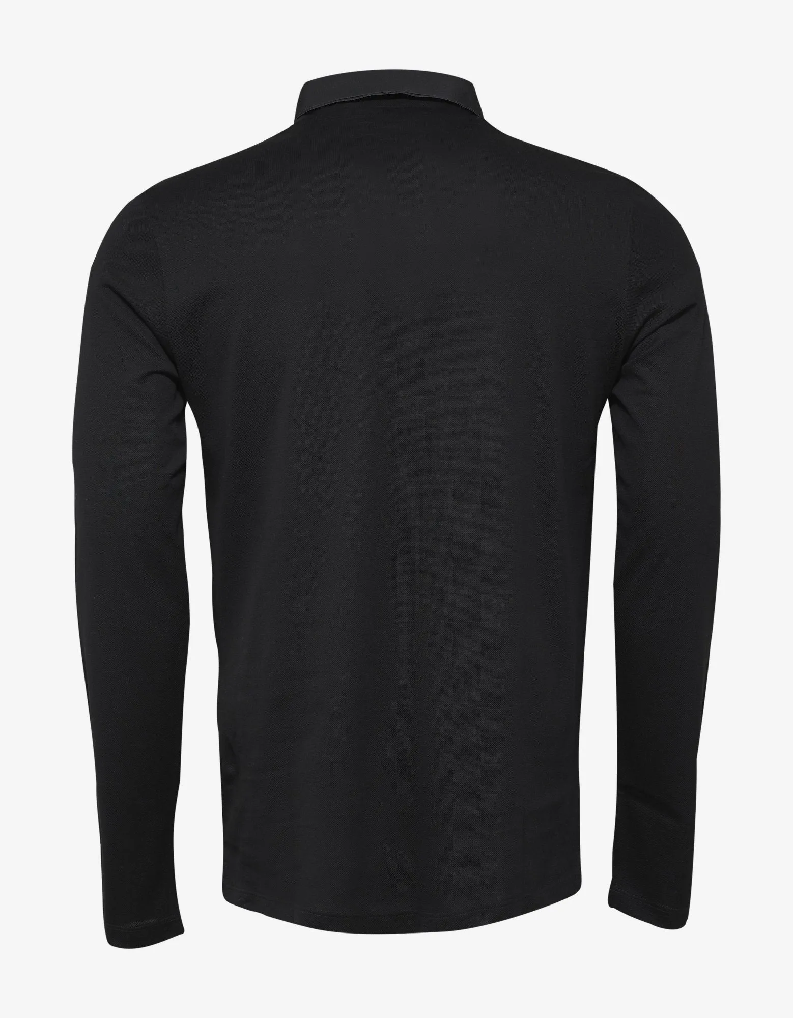 Black Grosgrain Collar Long Sleeve Polo T-Shirt