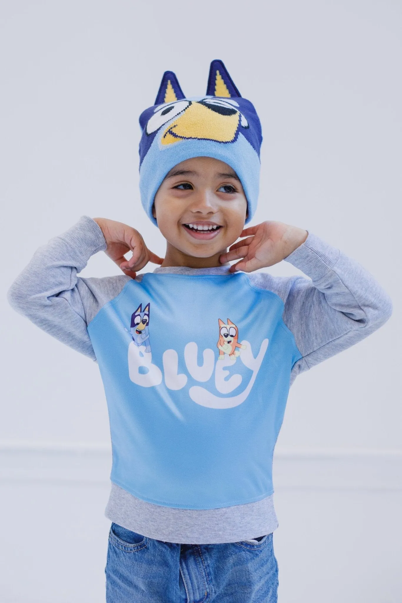 Bluey Fleece Sweatshirt and Cotton Gauze Hat