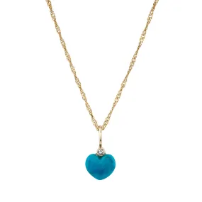 Carved Turquoise Sweetheart Charm