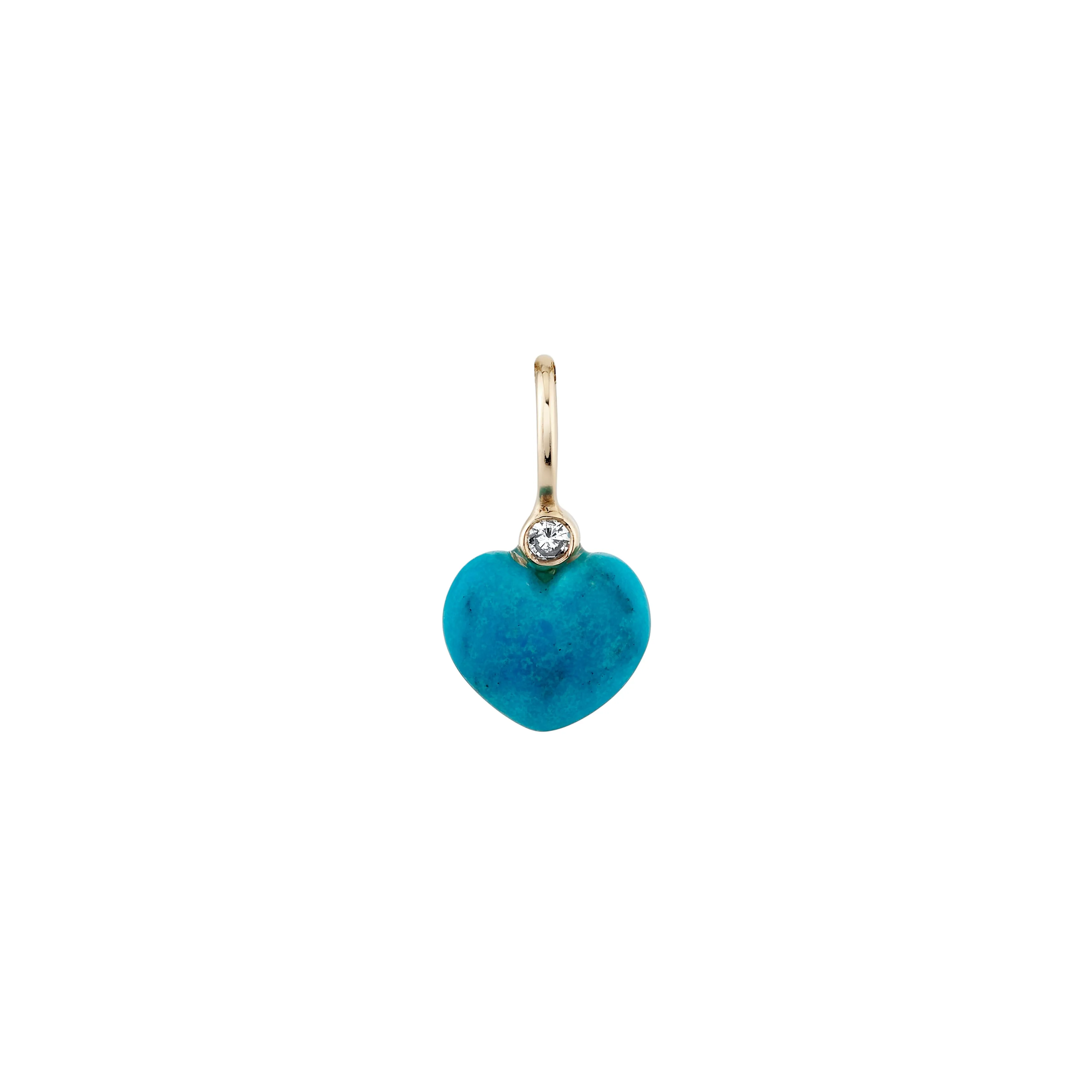 Carved Turquoise Sweetheart Charm