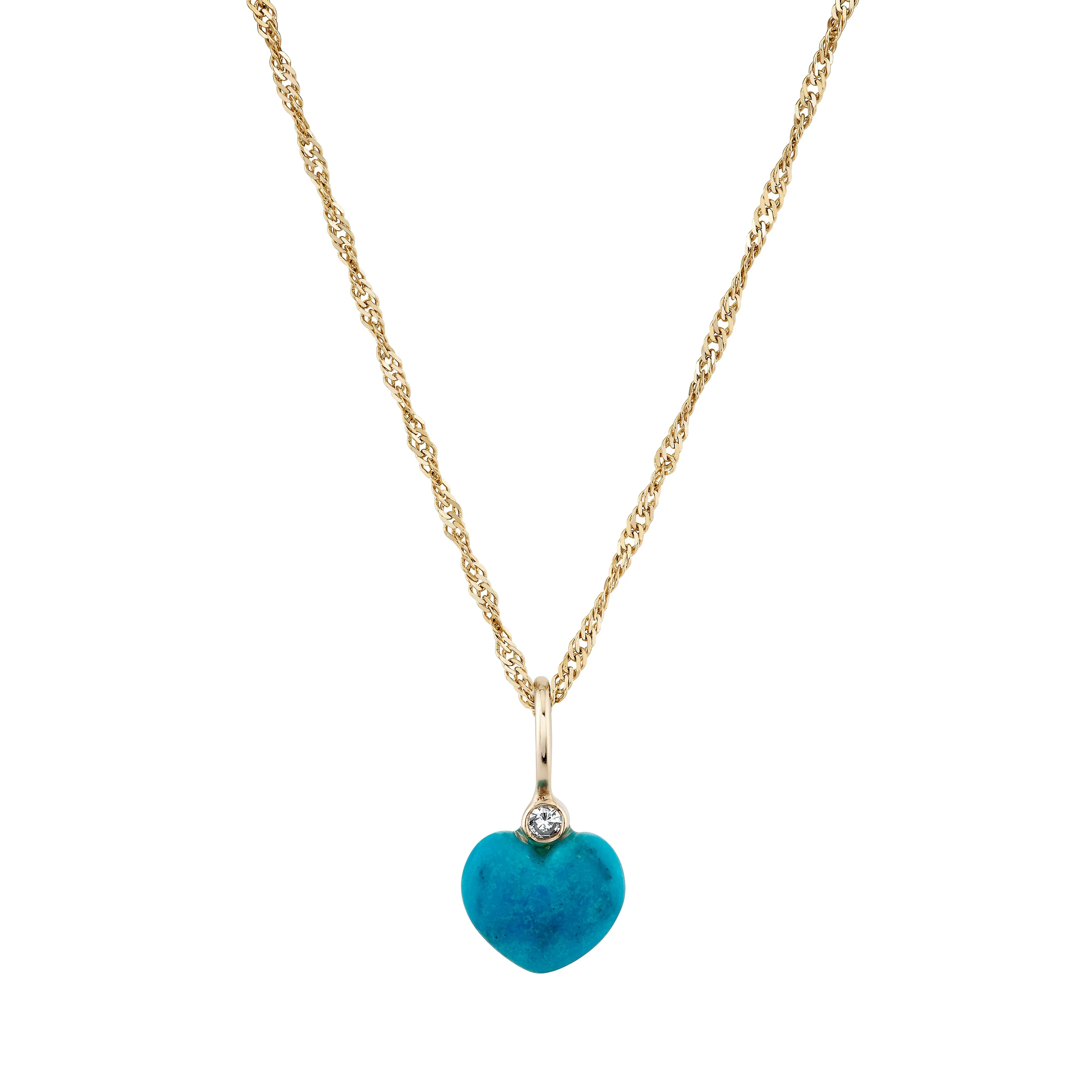 Carved Turquoise Sweetheart Charm