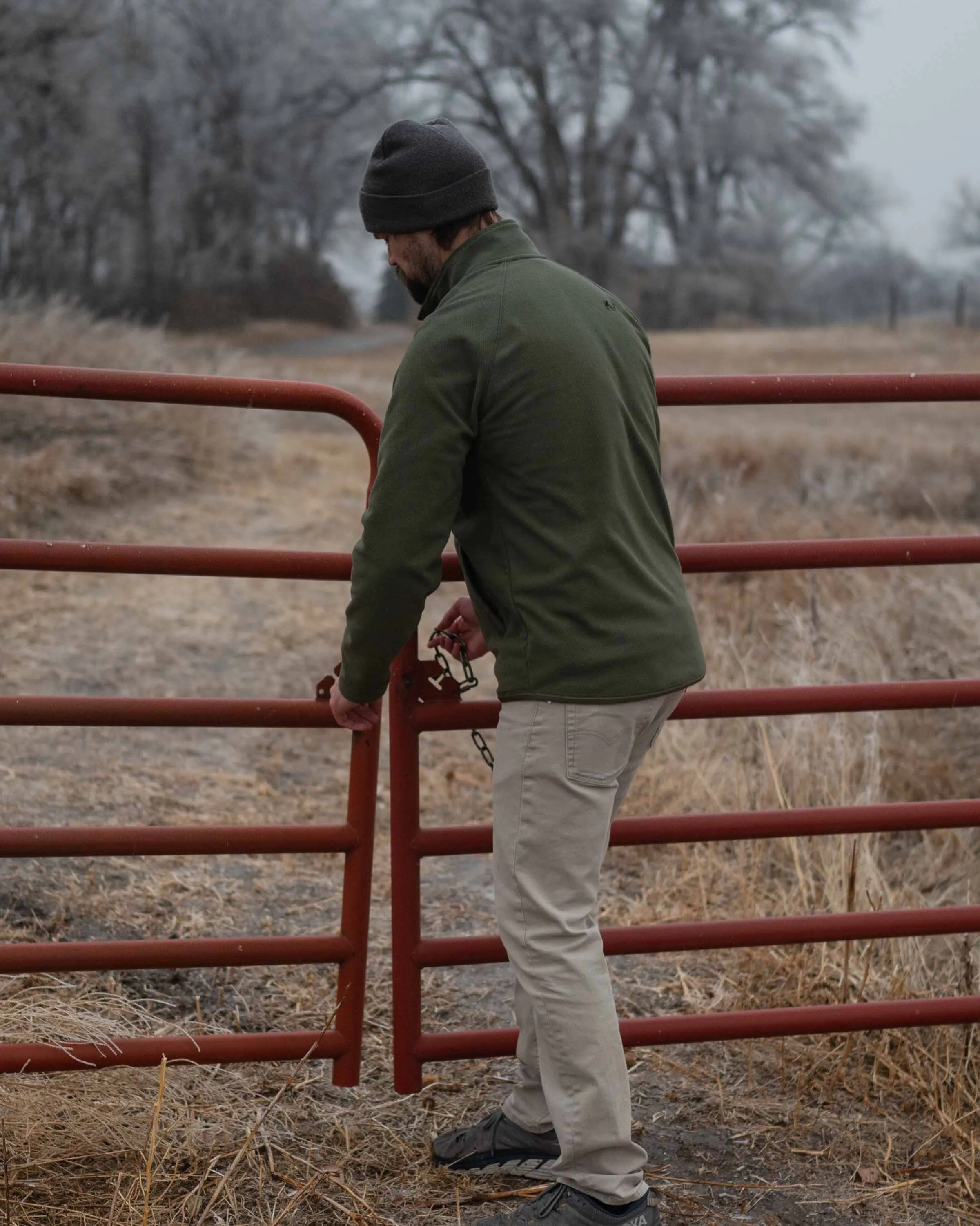 Cascade Twill Fleece Pullover | Olive