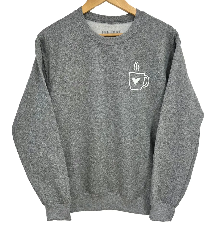 'COFFEE IS MY LOVE LANGUAGE' Unisex Fleece Pullover - Grey