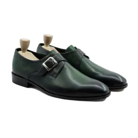 Coleus - Men's Burnish Green Patina Calf Leather Single Monkstrap