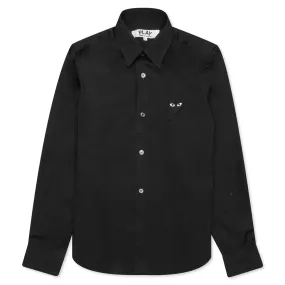 COMME des GARÇONS PLAY Women's Black Heart Button Up - Black