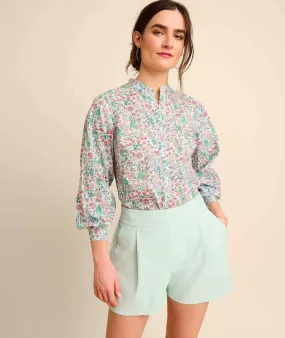 Cotton Band Collar Hallie Shirt