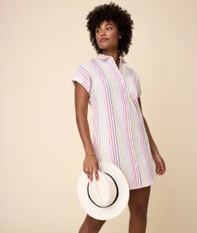 Cotton Stretch Short Sleeve Stripe Eleanor Dress