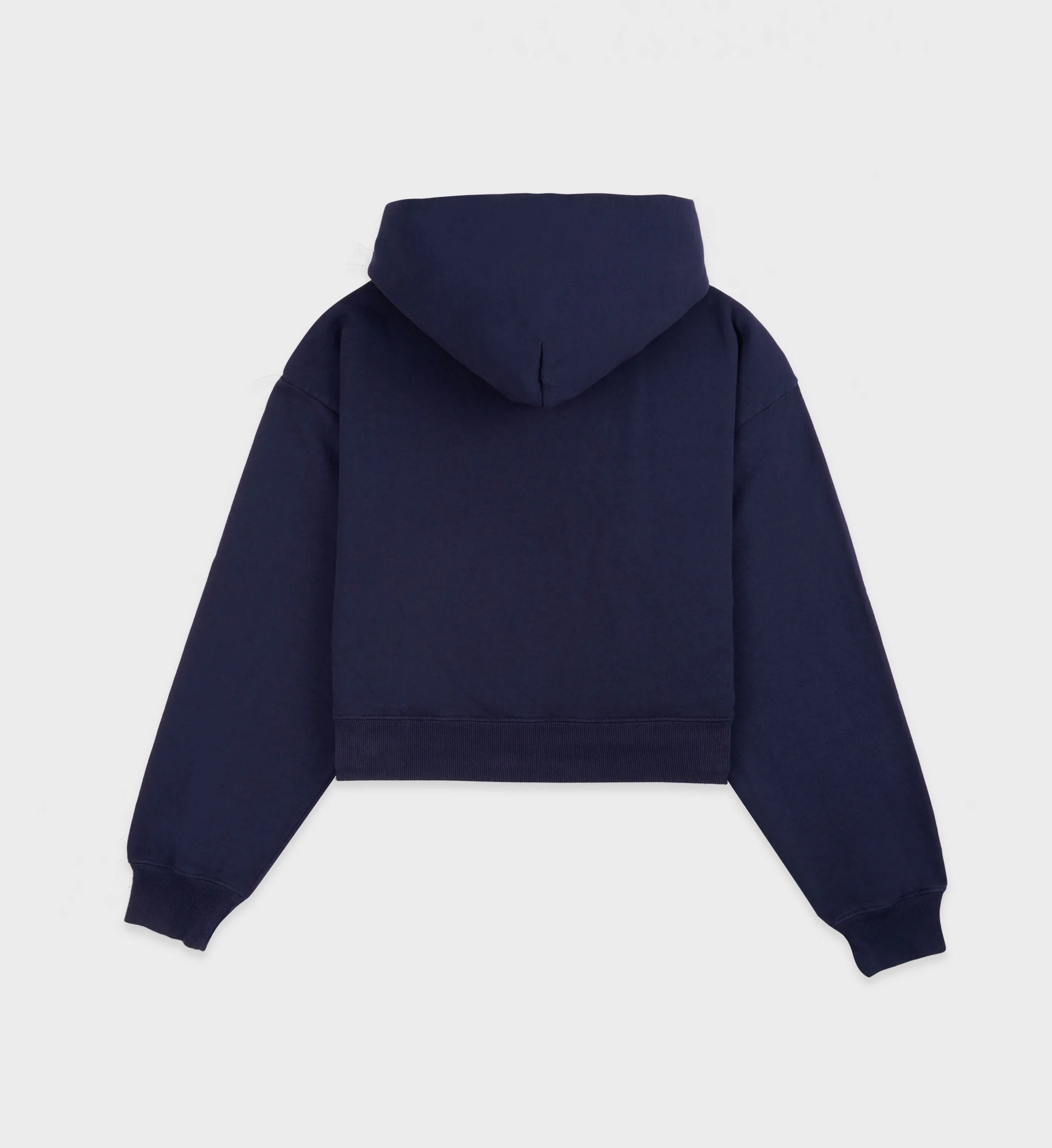 Crown Logo Cropped Hoodie - Navy/White