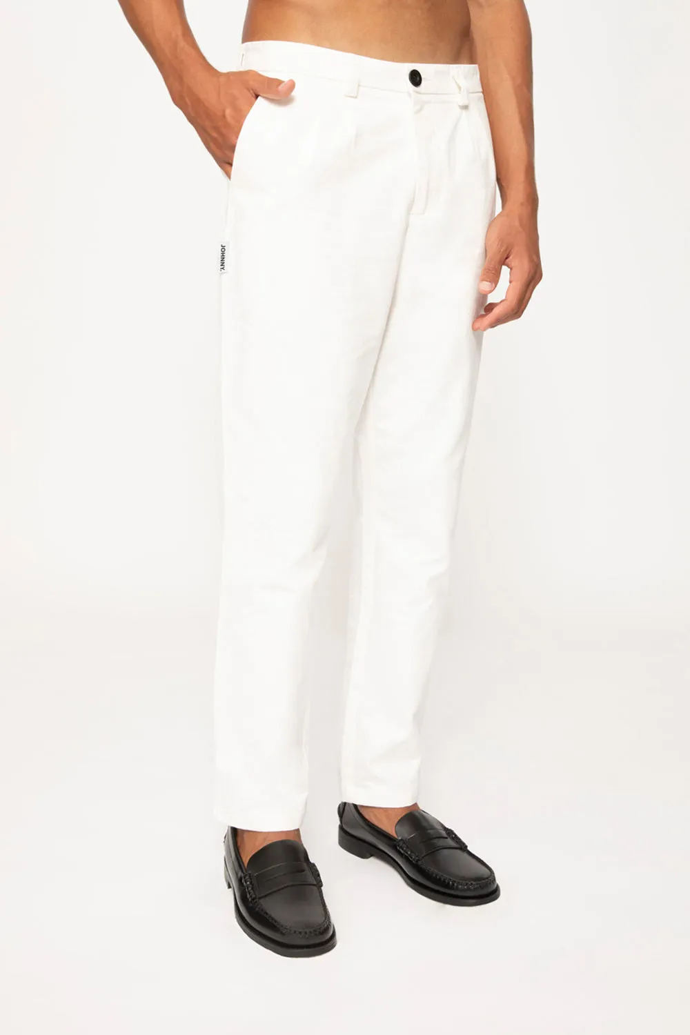 Dean Pleat Front Pant - Ivory