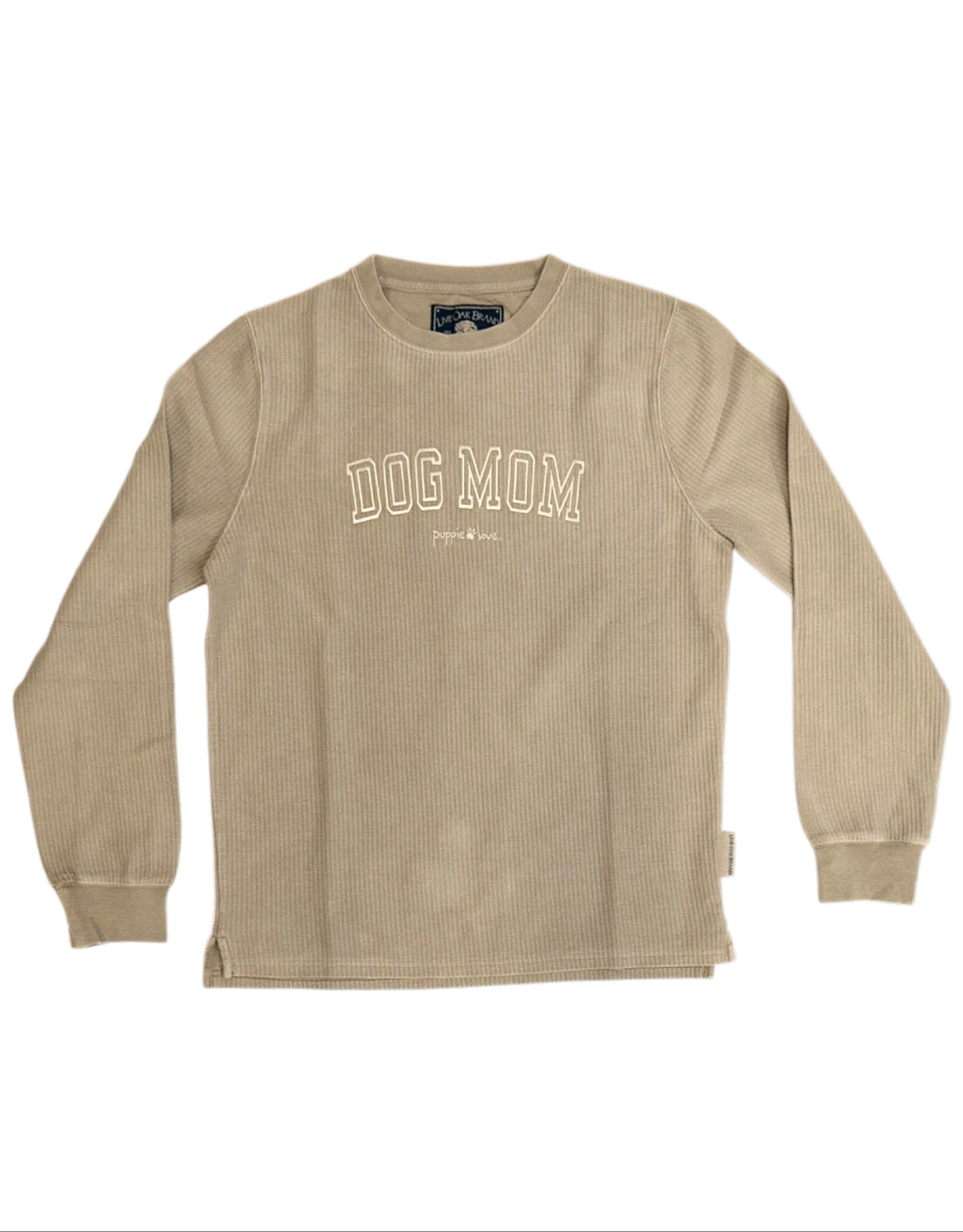 DOG MOM CORDUROY CREWNECK, OATMEAL