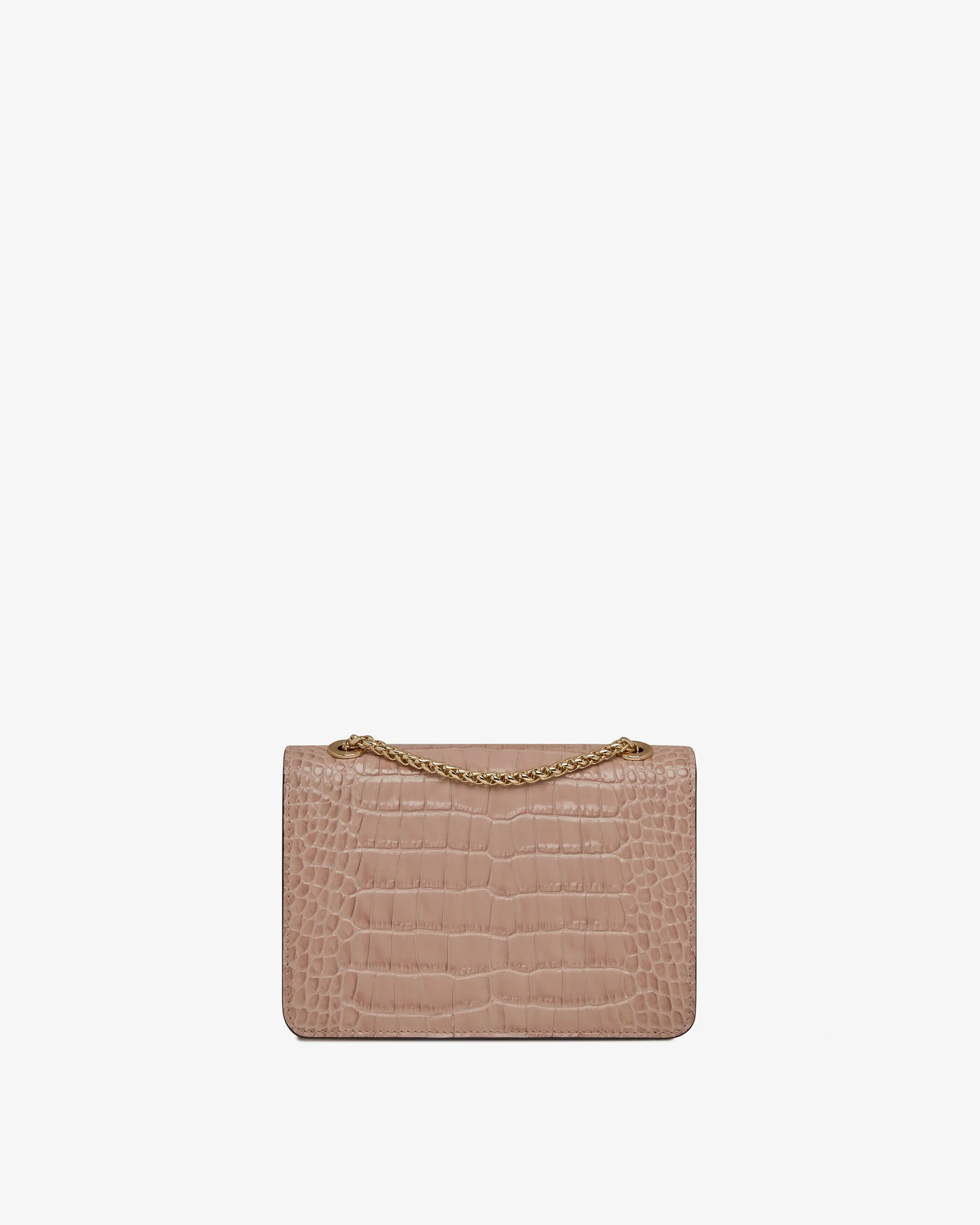 East/West Mini - Croc-Embossed Leather Peony