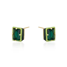 EMERALD ENAMEL EARRING SET