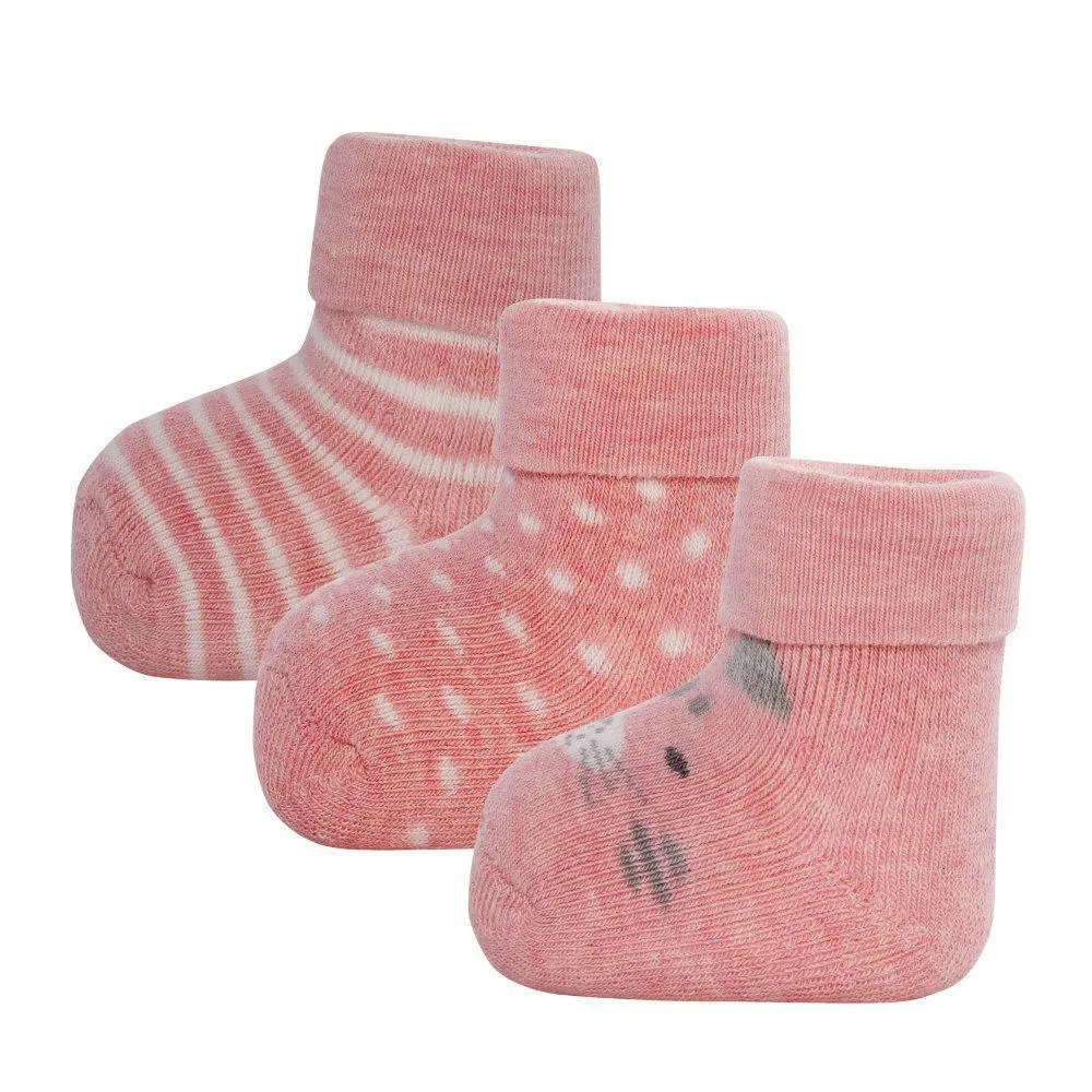 Ewers Cats Pink Newborn Socks 德國貓貓初生嬰兒襪 (3對)