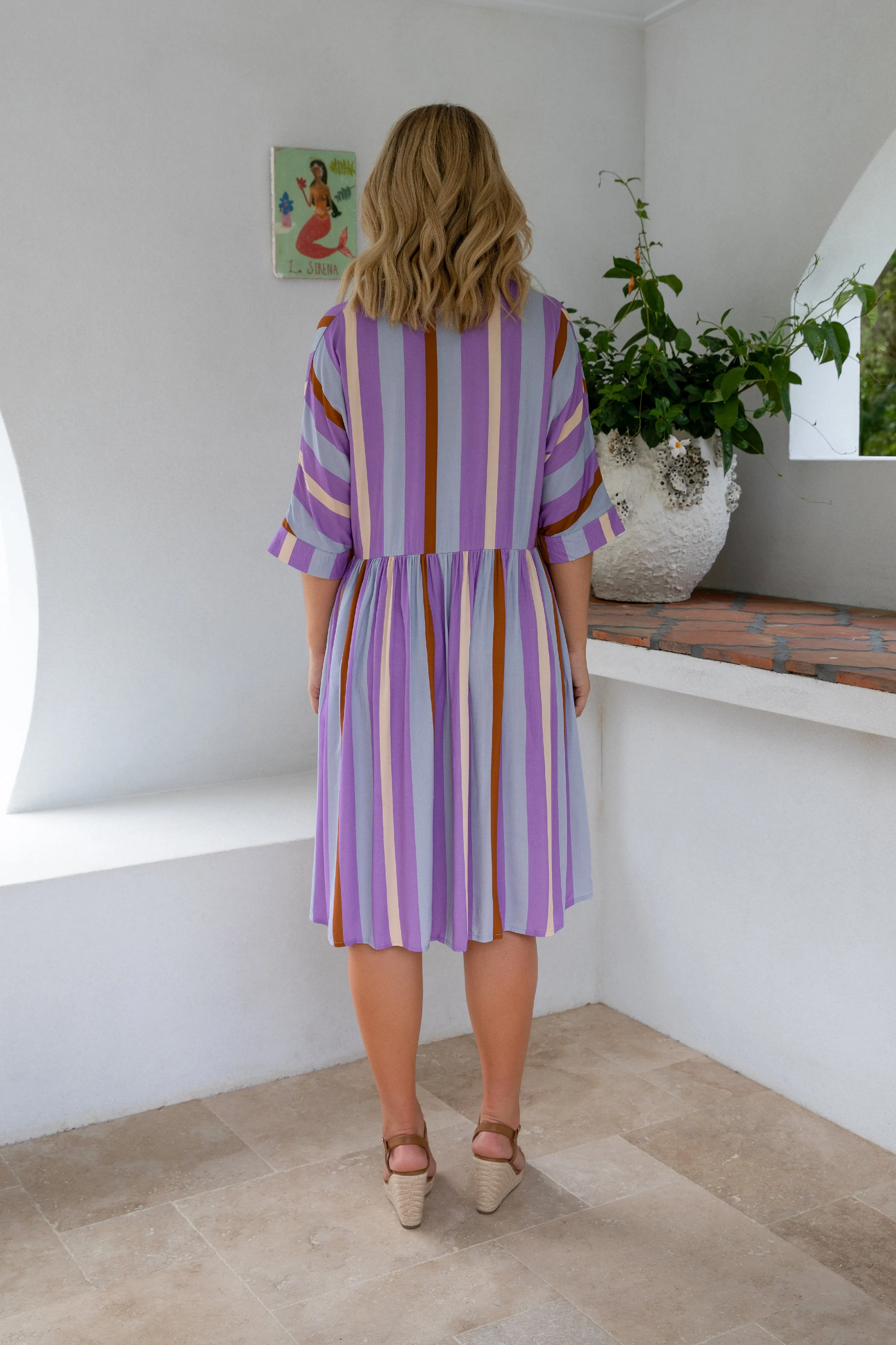 FINAL SALE Electra Dress in Luna Stripe