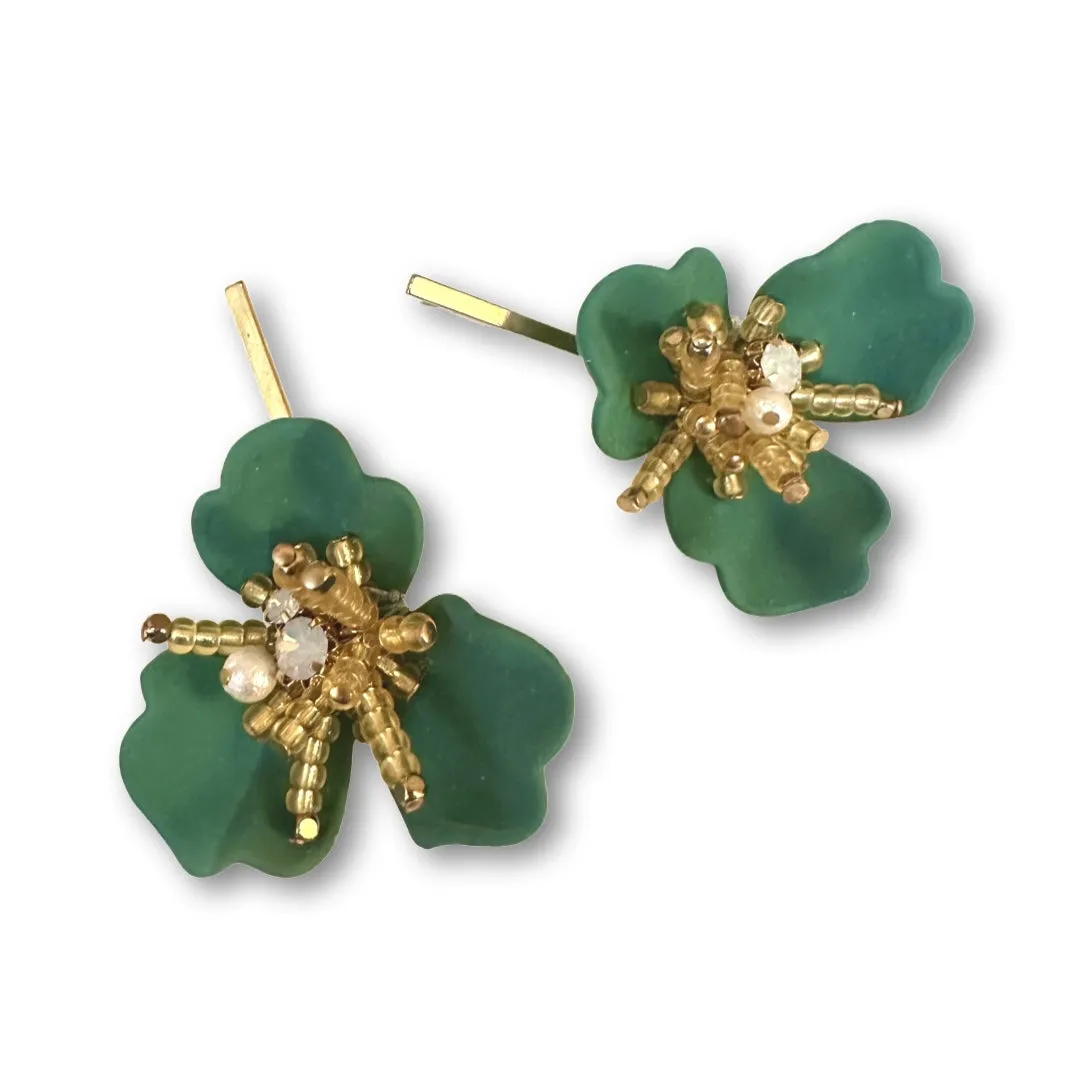 Flower Drop Stud Statement Earrings