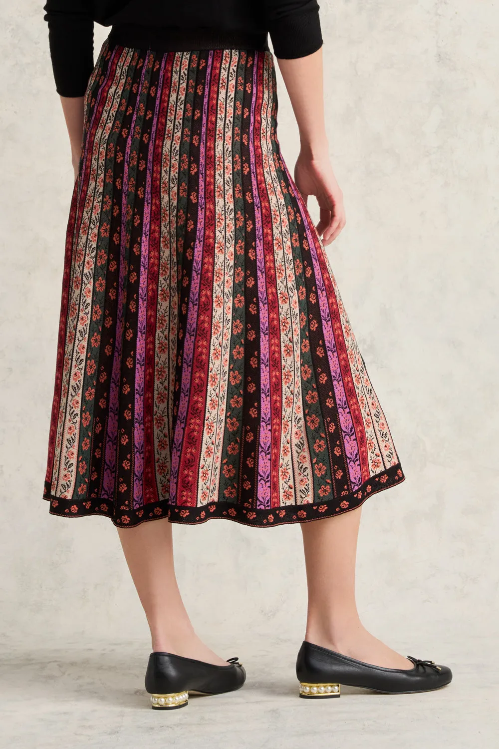 Folk Jacquard Knit Skirt