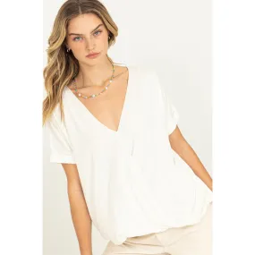 Forever Ours Short Sleeve Surplice Top