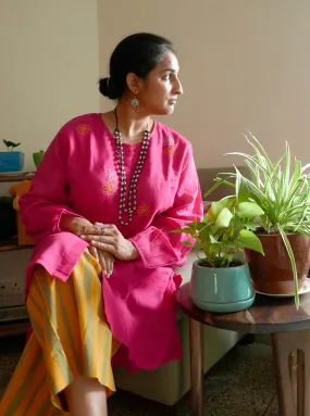 Fuji Placket kurta & printed pant set