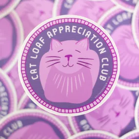 funny cat loaf sticker, cat lover gift, cat loaf appreciation club sticker