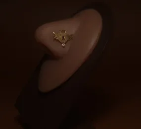 Golden Heart Gem Nose Stud Ring