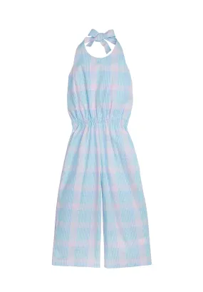 Halter Jumpsuit - Palm Beach Plaid