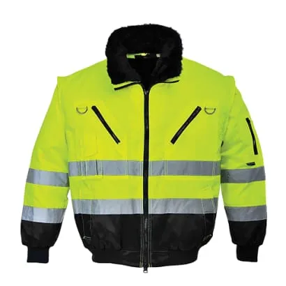 Hi Vis Fur lined 3 in 1 Winter Pilot Jacket-Bodywarmer Portwest PJ50