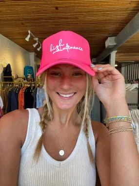 HIGH MAINTENANCE HOT PINK TRUCKER HAT