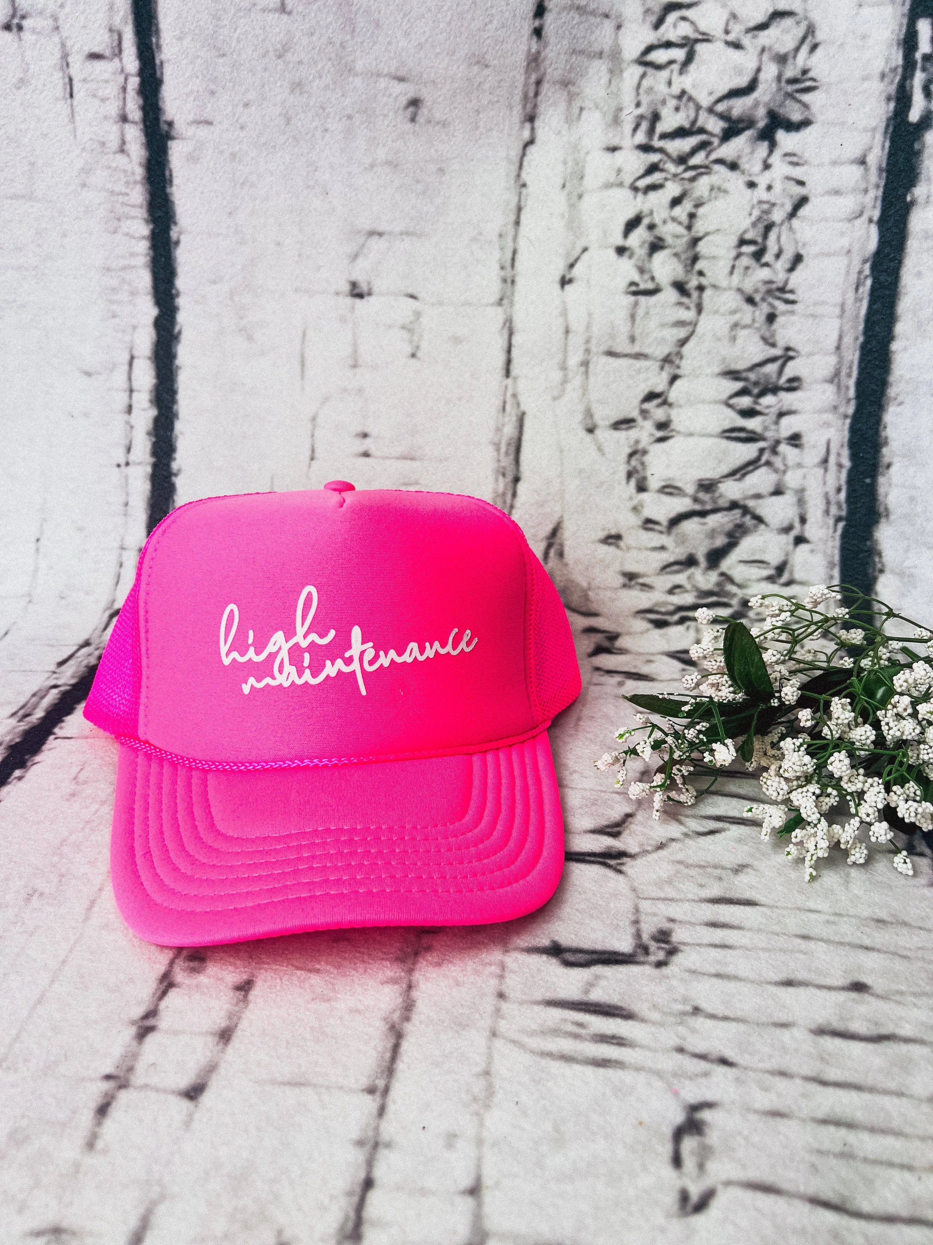 HIGH MAINTENANCE HOT PINK TRUCKER HAT