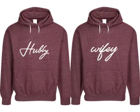 Hubby Wifey Couple Matching Speckle Hoodies