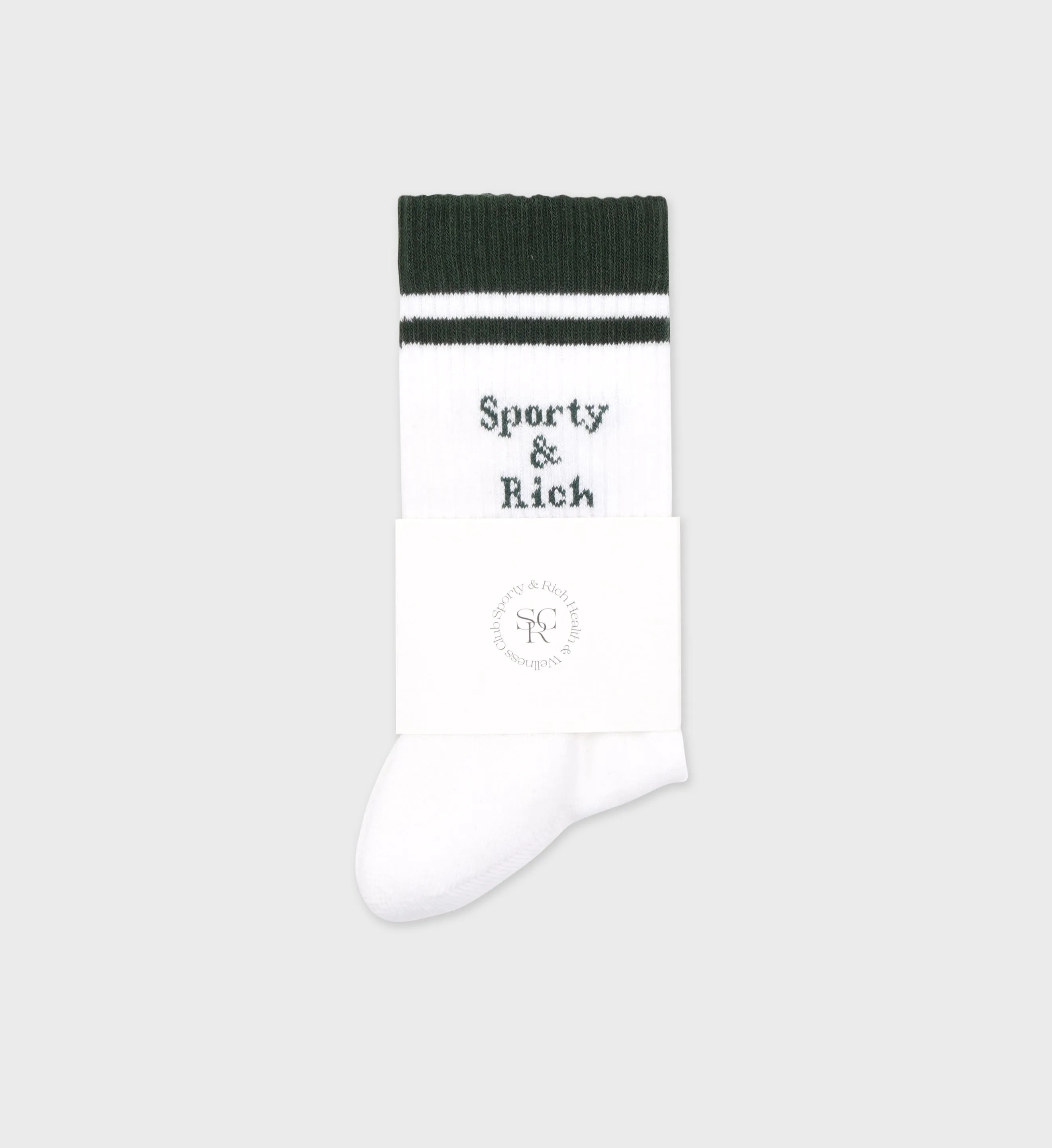 Intarsia Socks - White/Forest