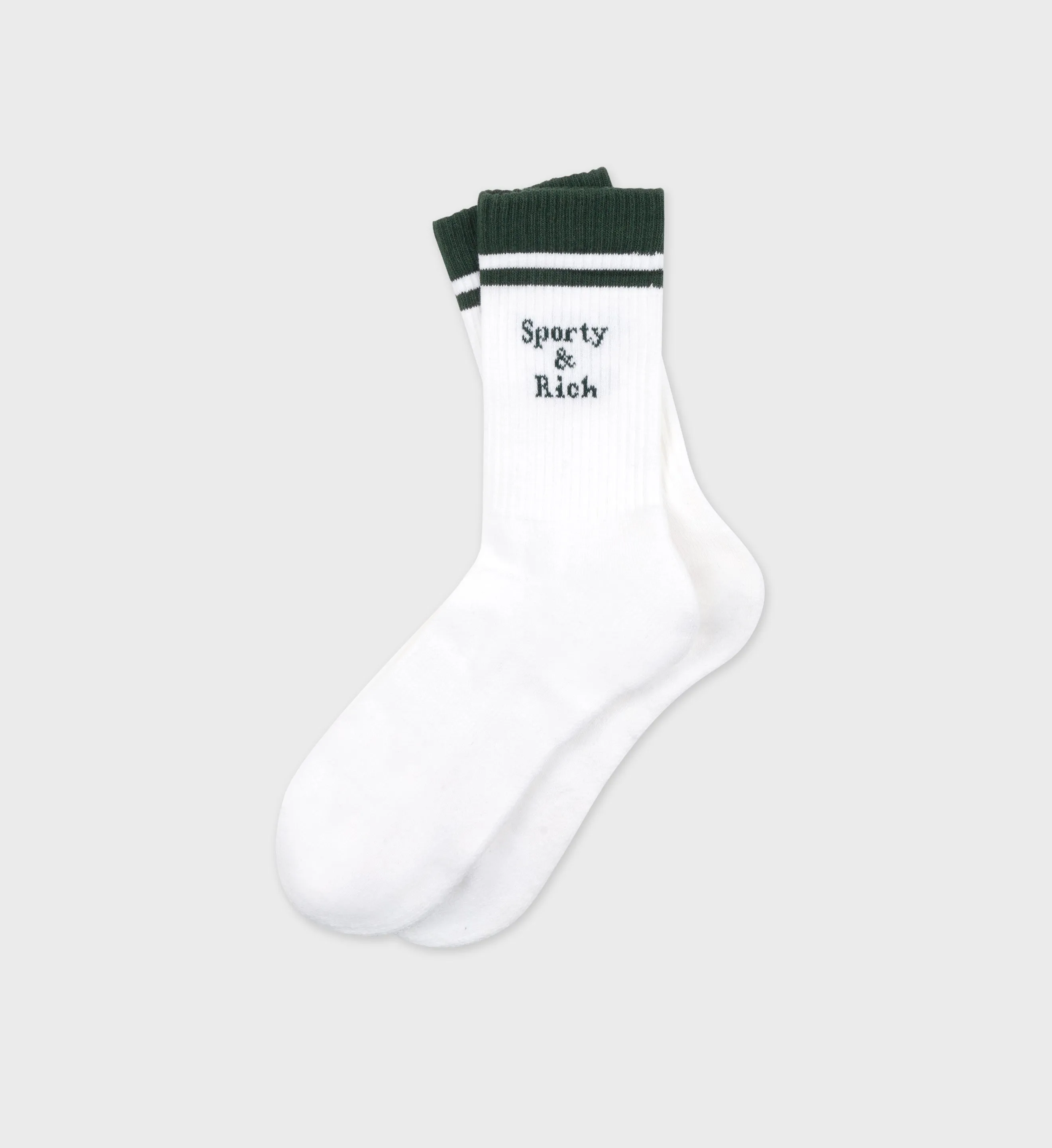 Intarsia Socks - White/Forest