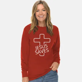 Jesus Saves Cross Unisex Long Sleeve T Shirt