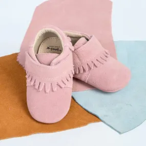 JplusJ Dusty Pink Suede Leather Baby Shoes 豆沙紅一級全麂皮學步鞋 (6-12m)